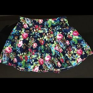 Floral Scuba Knit Mini Skirt